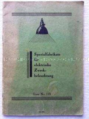 Verkaufskatalog der Fa. Brüder Koranda & Co., Wien, für Zweckbeleuchtungen