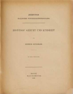 Dionysos' Geburt und Kindheit