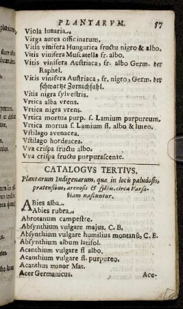 Catalogus Tertius. Plantarum Indigenarum, quæ in locis paludosis, pratensibus, arenosis [...]