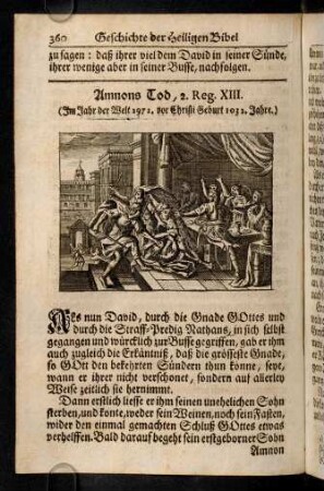 360-380, Ammons Tod. Absolons Tod. Des Seba Tod. Die Pestilenz-Straffe. Der König Salomon. Das Gericht Salomonis.