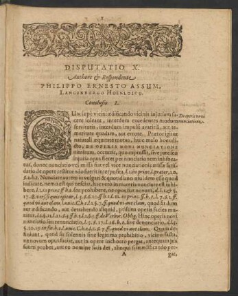 Disputatio X. Authore et Respondente Philippo Ernesto Assum ...