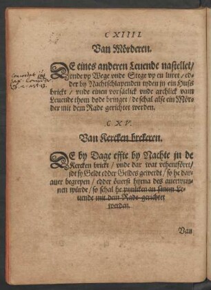 CXIIII. Van Mörderen.