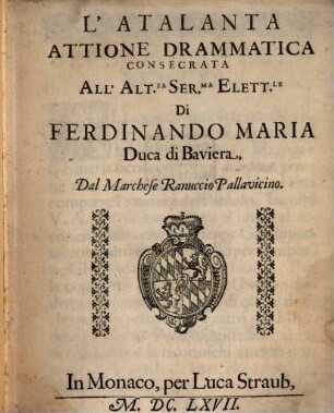 L' Atalanta : Attione Drammatica