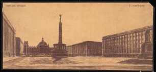 Umgestaltung des Platzes der Republik, Berlin-Tiergarten: Perspektivische Ansicht gen Osten (von Inv.Nr. 3550)