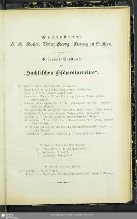 Gesammt-Vorstand des "Sächsischen Fischereivereins"