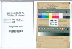 Entnazifizierung Max Krogmann , geb. 11.12.1900 (Kaufmaennischer Angestellter)