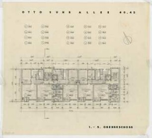 Wohnhäuser Otto-Suhr-Allee 40/42, Berlin-Charlottenburg: Grundriss 1.-5. Obergeschoss