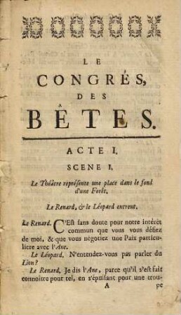 Le Congrès Des Bêtes