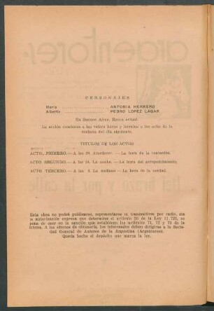 Títulos de los actos
