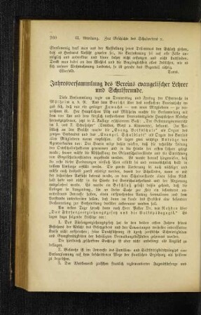 Jahresversammlung des Vereins evangelischer Lehrer und Schulfreunde