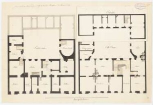 Wohnhaus Regimentsquartiermeister Rimpler, Behrenstraße 53, Berlin: Grundriss Souterrain und 1.Etage