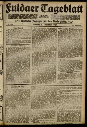 Ausgabe vom Dienstag, den 02. November 1920.