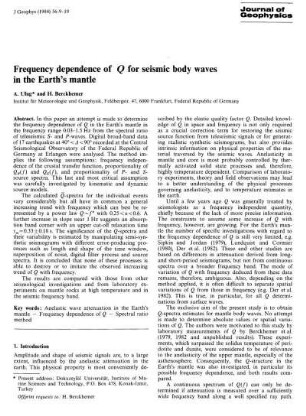 Frequency dependence of Q for seismic body waves in the earth's mantle