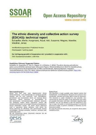 The ethnic diversity and collective action survey (EDCAS): technical report