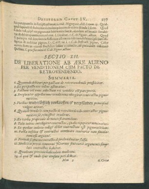 Sectio XII. De Liberatione Ab Aere Alieno Per Venditionem Cum Pacto De Retrovendendo.