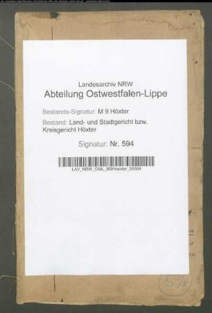 Rezess über die Separation der Gemeinde Ottbergen.
