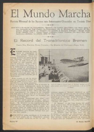 El mundo marcha : Revista mensual de los sucesos más interesantes ocurridos en treinta días