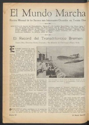 El mundo marcha : Revista mensual de los sucesos más interesantes ocurridos en treinta días