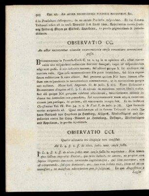 Observatio CCI - Observatio CCLXX