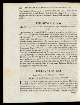 Observatio CCI - Observatio CCLXX