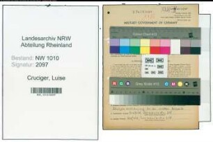 Entnazifizierung Luise Cruciger , geb. 13.07.1905 (Pianistin)