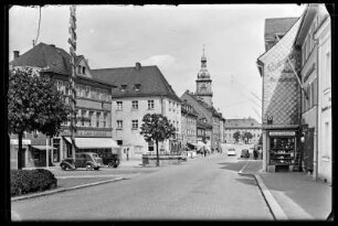 Wunsiedel. Blick zur Kirche St. Veit und St. Martin. Straßenansicht