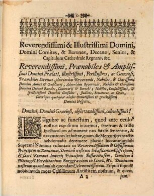 Invitatio funebris habita in Aula majore Palatii Episcopalis : die XXII. Martii sub horam 5. tam vespertinam Anno 1689