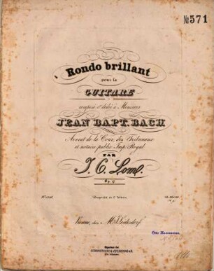 Rondo brillant pour la guitare : op. 17