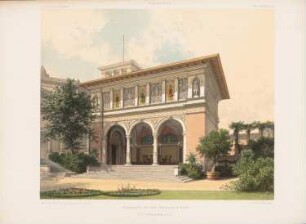Gartenhalle der Villa Heckmann, Berlin: Perspektivische Ansicht (aus: Architektonisches Skizzenbuch, H. 137/2, 1876)