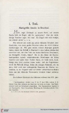 I. Teil: Markgräfin Amalie in Bruchsal