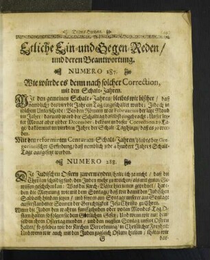 Etliche Ein- und Gegen-Reden/ und deren Beantwortung.