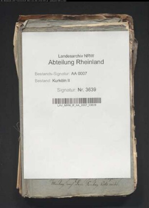Abschriften von Reversalen, Verschreibungen betr. die Rheinmühlen in Köln