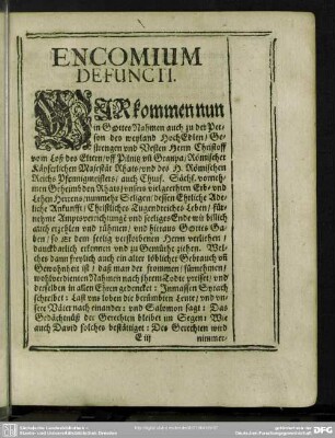 Lebenslauf : Encomium Defuncti