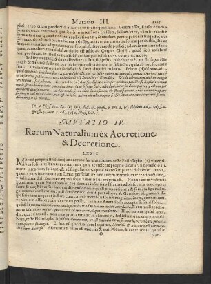 Mutatio IV. Rerum Naturalium ex Accretione & Decretione.