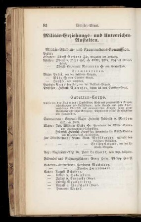 Militär=Erziehungs= und Unterrichts=Anstalten.