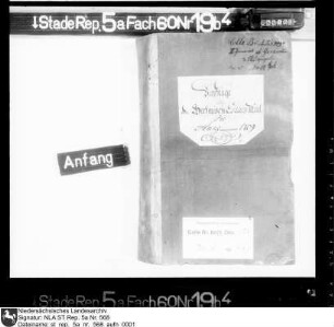 Überschläge (Summarische Rechnungen) über die bremisch-verdischen Etatsmittel für 1709 (gebunden, schwed./dt.)