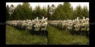 Soldaten bei der Enthüllung des Kriegerdenkmals, Stenay