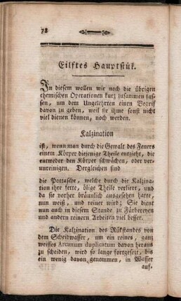 Eilftes Hauptstük. In diesem wollen wir noch die übrigen chemischen Operationen kurz zusammen fassen,[...]