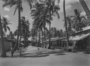 Die Stadt Morogoro : Häuser in der Stadt Morogoro entlang einer Straße