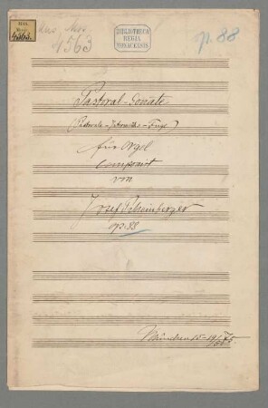 Sonate für Orgel Nr. 3 op. 88 - BSB Mus.ms. 4563