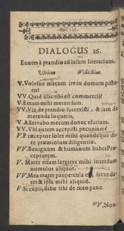Dialogus 16. Euntes a prandio ad lusum literarium.