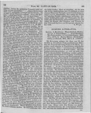 Oehlenschläger, A. G.: Morgenländische Dichtungen. Bd.1-2, Abt.1-2. Die Fischerstochter. Die Drillingsbrüder von Damask. Leipzig: Brockhaus 1831