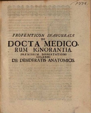 Desiderata anatomico-physiologica