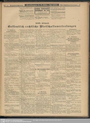XIII. Abschnitt. Oeffentlich-rechtliche Wirtschaftsvertretungen