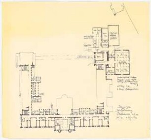 Evangelisches Diakonissenkrankenhaus Bethanien, Berlin-Kreuzberg Umbau. Hauptgebäude: Zielplanung 1:200 (Lichtpause von Inv.Nr. 36400)