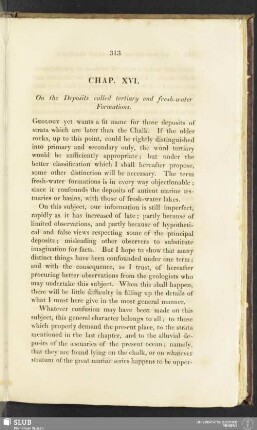 Chap. XVI. On the Deposits called tertiary and fresh-water Formations