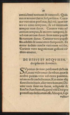 De Rebus Et Acquirendo ipsarum dominio.