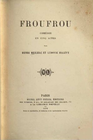 Froufrou : comédie en cinq actes