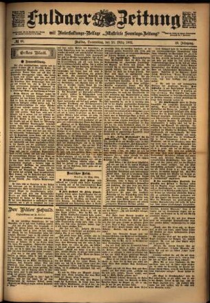 Erste Ausgabe vom Donnerstag, den 20. März 1902.