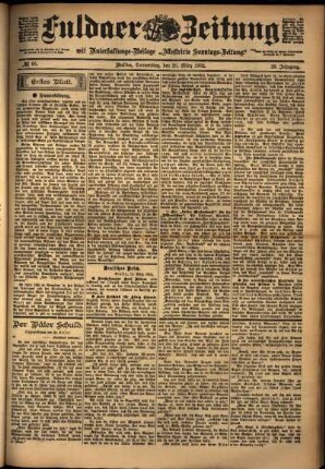 Erste Ausgabe vom Donnerstag, den 20. März 1902.